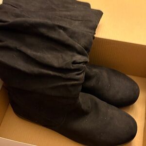 St. John's Bay Black Heeled Slouch Boots